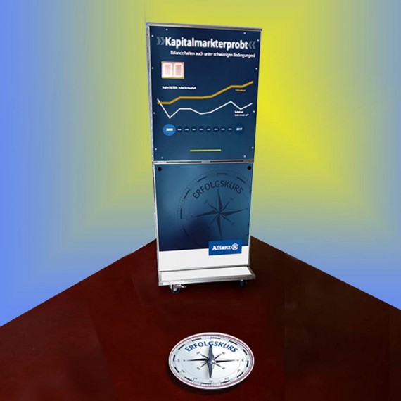 Balancespiel - LED-Kette von Start bis Ziel im rollbaren Klapp-Display