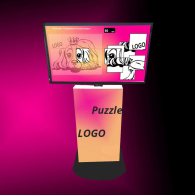 Puzzle-Eventaktion für Marken oder Produkte am Touch-Bildschirm
