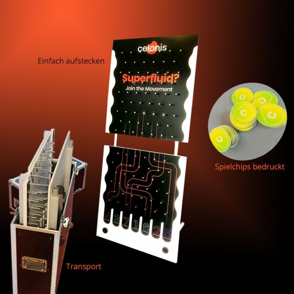 PLINKO - Chiplabyrinth Aufbau und Transportcase